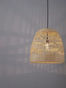 Best Supplier Bamboo Rattan Pendant Lamp Handwoven <b>Light</b> <b>Fixture</b> for Hospitality Design - Product Image 3