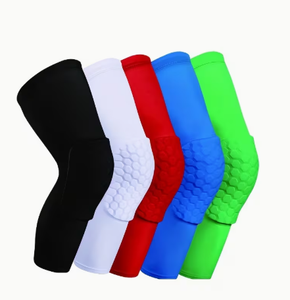 Flexible Non-Slip Knee Support Sleeve Spandex Blend Breathable Unisex Pull Compression Leg Guard Hexagonal <b>Pad</b> Design for - Product Image 2