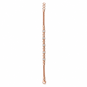 18K Rose Gold Diamond <b>Bracelet</b> for Women <b>Adjustable</b> Chain Minimalist Luxury Fine Jewelry Wedding Party Gift High Polish Finish - Product Image 5