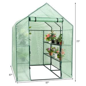 Mini serra Walk-In da 8 scaffali per il giardinaggio all'aperto verde casa prodotto - Product Image 5