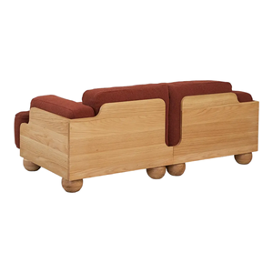 Sofá Esquinero Convertible Extensible de Madera Maciza de Lujo Moderno Personalizado de 2 Plazas con Tela Roja para Sala de Estar, Hogar u Hotel - Product Image 2