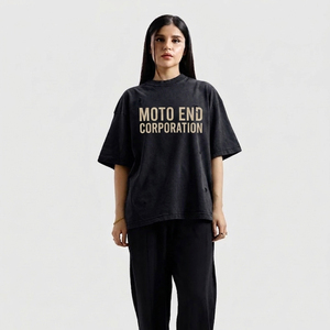 Camiseta Extra Grande para Hombre de Moto End Corporation, Manga Corta, Cuello Redondo, Estilo Urbano, Jersey de Algodón, Estampado Frontal - Product Image 5