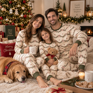 Custom Printed <b>Christmas</b> <b>Pajama</b> Set Women Long Sleeve Full Length Jersey Soft Cozy Winter Sleepwear Crew Neck Elastic Waist - Product Image 4