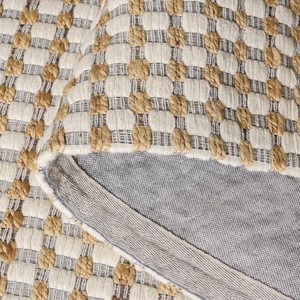 Nouveau tapis rectangulaire en jute tissé à la main avec bordure blanche, tapis naturel pour salon, chambre ou bureau - Product Image 6