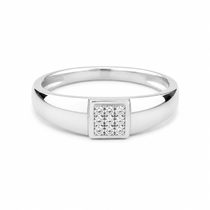 Bague en Moissanite Plaqué Or Jaune, Sertie Pavé, Coupe Ronde Brillante, Design Classique, Alliance de Mariage pour Homme - Product Image 1