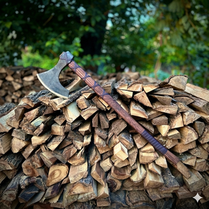 TheWizCrafts Tomahawks Viking Artisanaux Géants de Qualité Supérieure, Lame en Acier Forgé, Manche en Bois, Décoratifs DIY |   Garantie de 3 ans - Product Image 3