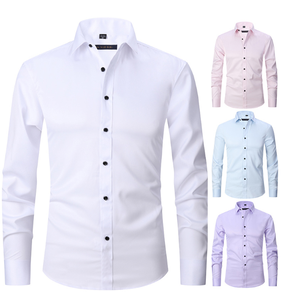 New Arrival Men's Long Sleeve <b>Shirt</b> Autumn Casual <b>Patchwork</b> <b>Shirts</b> Male Daily Office Social Work Top Plain Casual <b>Shirts</b> - Product Image 2