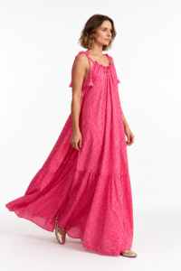 Vestido Maxi Ligero de Verano y Otoño para Mujer, Estilo Bohemio, Estampado Floral, Hecho a Mano con Técnica de Bloqueo, de Algodón Puro Ecológico y Lavable - Product Image 4