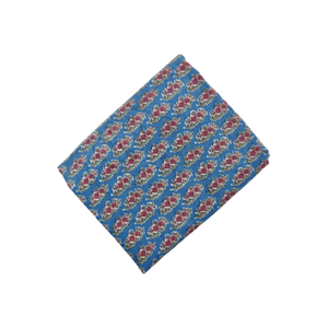 Tela de Algodón Premium con Estampado Floral Azul, Suave, Ligera y Transpirable para Confección de Kurtis y Vestidos - Product Image 1