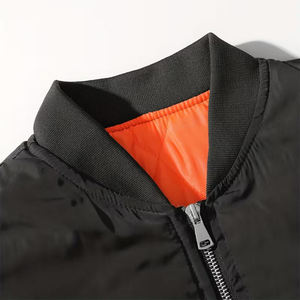 Blouson Bomber d'Hiver Personnalisé pour Homme, Manches Longues, Effet Délavé, Uni, Décontracté, Fermeture Éclair Avant, Coupe-Vent, Chaud, en Polyester/Nylon Chauffant - Product Image 4