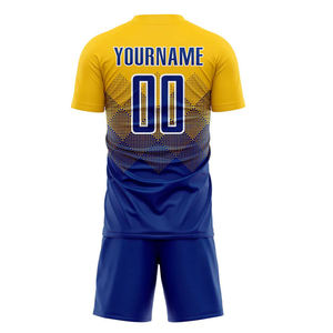 Uniforme de Fútbol Personalizado con Transferencia Térmica en Dorado y Blanco Real, Servicio OEM, Protección UV, Transpirable, Corte Clásico Ajustado - Product Image 3