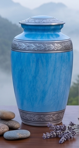 Urnes funéraires en métal faites à la main, très demandées, nouvelles urnes funéraires en aluminium gravées pour conserver les cendres humaines d'un adulte - Product Image 5