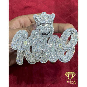 Custom <b>King</b> Name Pendant <b>Crown</b> VVS Lab Grown Diamonds 925 Sterling Silver GIA Certified Iced Hip Hop Personalized Jewelry Gift - Product Image 4