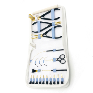 Juego de alicates para extensiones de cabello para peluqueros, para aplicación de microanillos con queratina y cuidado profesional de extensiones de cabello - Product Image 2
