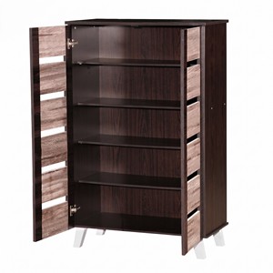 Mueble Zapatero Moderno 2532 de 5 Niveles con Rejillas y 2 Puertas, Organizador Transpirable para Entrada, Mueble de Almacenamiento Independiente - Product Image 2