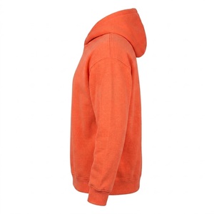 Sudadera con capucha unisex extragrande personalizada, con lavado ácido, efecto desgastado, de algodón, con bajo sin rematar y cremallera, de corte holgado - Product Image 3