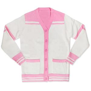 Añade tus logotipos a la sudadera con cuello en V de punto acrílico, suéteres universitarios con botones, informales para el invierno, para hermandades y fraternidades. - Product Image 1