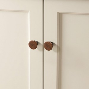 Round Walnut Wooden Cabinet Knob Vintage Style Round Drawer <b>Pull</b> Handmade Wooden <b>Door</b> Knob Elegant Classic Brown Cabinet <b>Handle</b> - Product Image 2