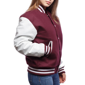 Blouson universitaire femme 2026 de haute qualité avec col montant et doublure en coton, logo personnalisé, prix de gros usine, en vente - Product Image 3