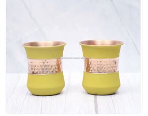 Verres à boire en métal gravés à la main, accessoires de vaisselle, vaisselle de table pour hôtel et maison, verres en cuivre pur - Product Image 2