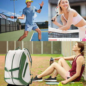Bagnex PU Fashion Pickleball Tennis <b>Backpack</b> <b>Large</b> Capacity Sports Racket Bag Double Shoulder Badminton Outdoor Training - Product Image 4