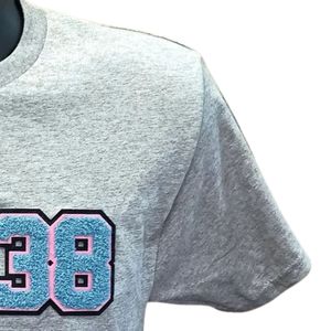 แจ็คแอนด์จิล 1938 เสื้อยืดเชนิลล์สำหรับผู้ชายแขนสั้นคอกลมผ้าฝ้ายเสื้อยืดเชนิลล์แพทช์ดีไซน์สบายๆสบายๆสไตล์วินเทจ - Product Image 5