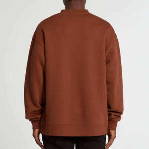 Sudadera de Cuello Redondo Extra Grande para Hombre, Color Sólido, Algodón, Felpa Francesa, Estilo Casual para Otoño - Product Image 2