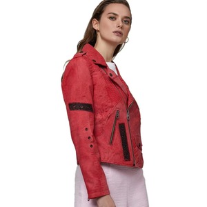 Custom Logo Women Leather Fashion Jacket Plus Size Leather Coat Heavy Duty <b>Zipper</b> Closure For Casual And Outerwear Wear - Product Image 3