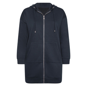Robe longue à capuche zippée pour femme, en molleton de coton oversize, style sweat-shirt, avec capuche, vente en gros, fournisseur d'usine OEM - Product Image 1