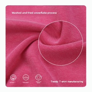 T-shirt court pour femme, col rond, manches courtes, coupe ample, couleur unie, tissu jersey 100% coton, respirant, décontracté, printemps été - Product Image 3