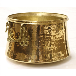 ถังน้ำแข็งทองเหลืองตีขึ้นรูปทรงกลม งานฝีมือสไตล์วินเทจ สำหรับแช่เครื่องดื่ม ใช้ในบาร์ งานปาร์ตี้ หรือแช่ไวน์ - Product Image 1