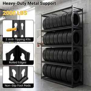 Scaffali Metallici Regolabili in Altezza da 183 cm per Garage e Cucina con Kit Anti-Ribaltamento, Organizzatore Espandibile - Product Image 6