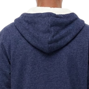 Navy Unisex Heavyweight Sherpa <b>Lined</b> Full Zip Hoodie Warm <b>Fleece</b> Hooded Sweatshirt Winter Casual Outdoor <b>Jacket</b> Custom Logo - Product Image 4