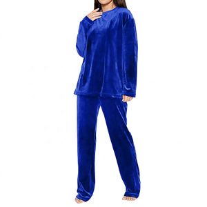 Women's Plus Size Winter <b>Velvet</b> Printed Eco-Friendly <b>Tracksuit</b> Full Sleeve Hooded Loose Fit Solid Color Lightweight Casual - Product Image 3