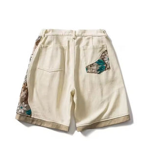 กางเกงขาสั้นสตรีทแวร์วินเทจลายพิมพ์เรโทรแบบเรียบง่าย ดีไซน์ลายพิมพ์ 100% ผ้าฝ้าย ระบายอากาศได้ดี สำหรับผู้ชาย - Product Image 2