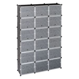 Portascarpe portatile a 12 livelli da 72 paia Organizer 36 griglie portaoggetti a scaffale a torre con tacco espandibile stivali pantofole nere - Product Image 5