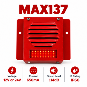 Sirène audiovisuelle en métal rouge MAX137 avec garantie d'un an pour les véhicules tout-terrain - Product Image 3