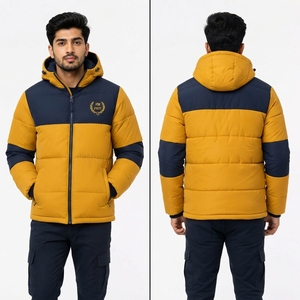 Chaqueta de Invierno para Hombre, Acolchada, Resistente al Agua, con Diseño Acolchado, Construcción Aislada, Cierre Frontal Completo, Puños Ajustables - Product Image 6