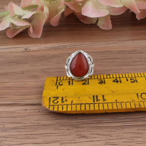 Bague Vintage en Argent Sterling 925 avec Onyx Rouge Pointillé pour Hommes et Femmes, Bijou Artisanal en Onyx, Style Rétro, pour Mariage, Vente en Gros - Product Image 3