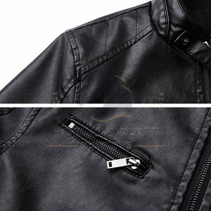 Chaqueta de Cuero para Hombre, Estilo Nuevo, Color Sólido, Calidad Premium, Cuello Alto, Logotipo Frontal, Resistente al Viento y Transpirable, Gran Venta de Invierno - Product Image 4