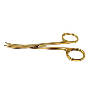 Tijeras Micro Iris Profesionales de 4.5 Pulgadas con Puntas Curvas y Asa Dorada, Herramienta Quirúrgica de Precisión Manual de Acero Inoxidable para Odontología - Product Image 4