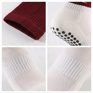 HANSOCHIN Athletic Socks Ankle Length White with <b>Maroon</b> Cuff Breathable Running Socks for Adults Summer Season - Product Image 4