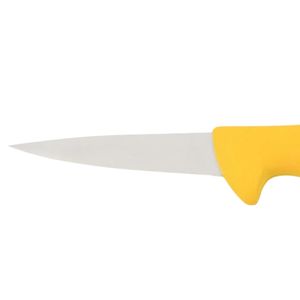 Couteaux à désosser à manche jaune avec lame étroite et pointue argentée, poignée ergonomique confortable, protection des doigts pour le désossage de la viande - Product Image 5