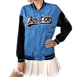 Fabricante que Ofrece Servicio de Diseño Personalizado para Chaquetas Varsity de Alta Calidad con Exterior de Algodón Transpirable e Impermeable para Mujer - Product Image 4