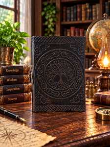 CRAFT HACKLE Handmade Embossed Floral Hardcover Leather Journal 7x5 Inch Clasp <b>Vintage</b> <b>Notebook</b> Deckle Edge Paper Diary Gift - Product Image 5