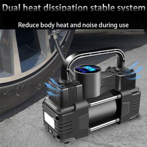 เครื่องอัดอากาศรถยนต์แบบพกพา-150 PSI เครื่องวัดความดันแบบดิจิตอลที่สูบลมยางไฟ LED สำหรับรถยนต์รถจักรยานไฮบริดไฟฟ้า - Product Image 3