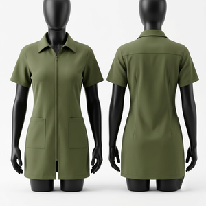 เสื้อแจ็คเก็ตช่างตัดผมสีส้ม พรีเมียม 240 GSM โพลีเอสเตอร์ผสมสแปนเด็กซ์ ปักลายตามสั่ง ชุดยูนิฟอร์มร้านเสริมสวย - Product Image 2