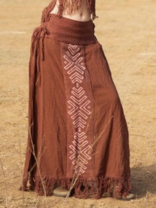 Falda Maxi de Panel para Mujer, Falda Boho de Algodón, Ropa Bohemia, Prenda para Festivales de Verano, Precio al por Mayor - Product Image 1