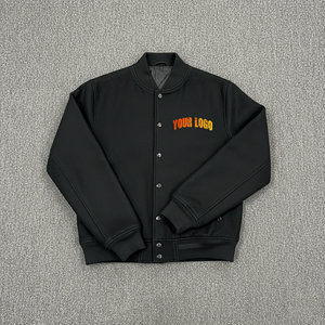 Customizable Winter College Baseball Varsity <b>Jacket</b> <b>Men</b> Custom Logo Front 100% Wool Body <b>Canvas</b> Hooded Waterproof Wool Lining - Product Image 1