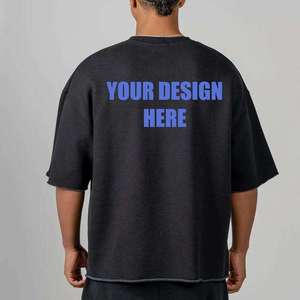 Men Oversized Boxy Fit T Shirt Custom Logo Heavy Cotton Tee Streetwear Oversized T Shirt Premium Heavyweight Cotton - Product Image 3